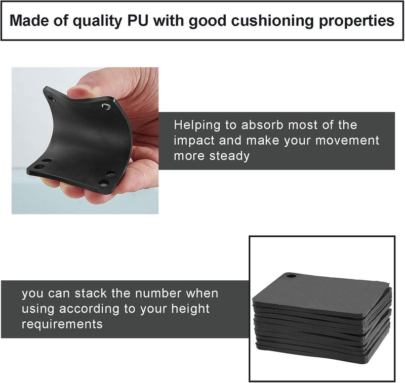 Outus 16 قطعة وسادات صدمة ريسر سكتبورد 3 مم وسادات صدمة لينة للونجبورد وسادات صدمة سكتبورد سوداء لامتصاص الصدمات - Image 3